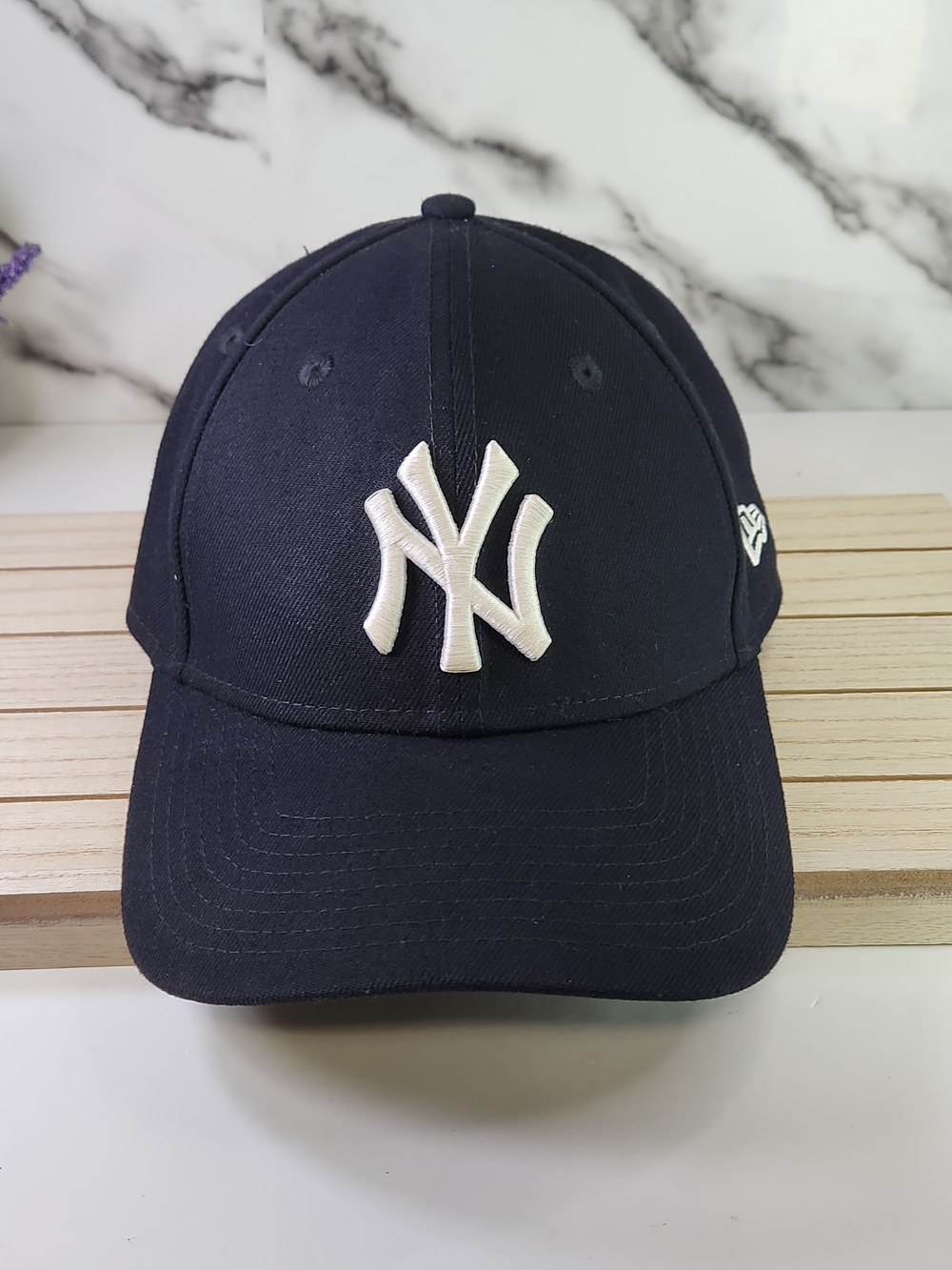 NY Cap, New York Yankees Navy Baseball Cap with White Logo. Adjustable
